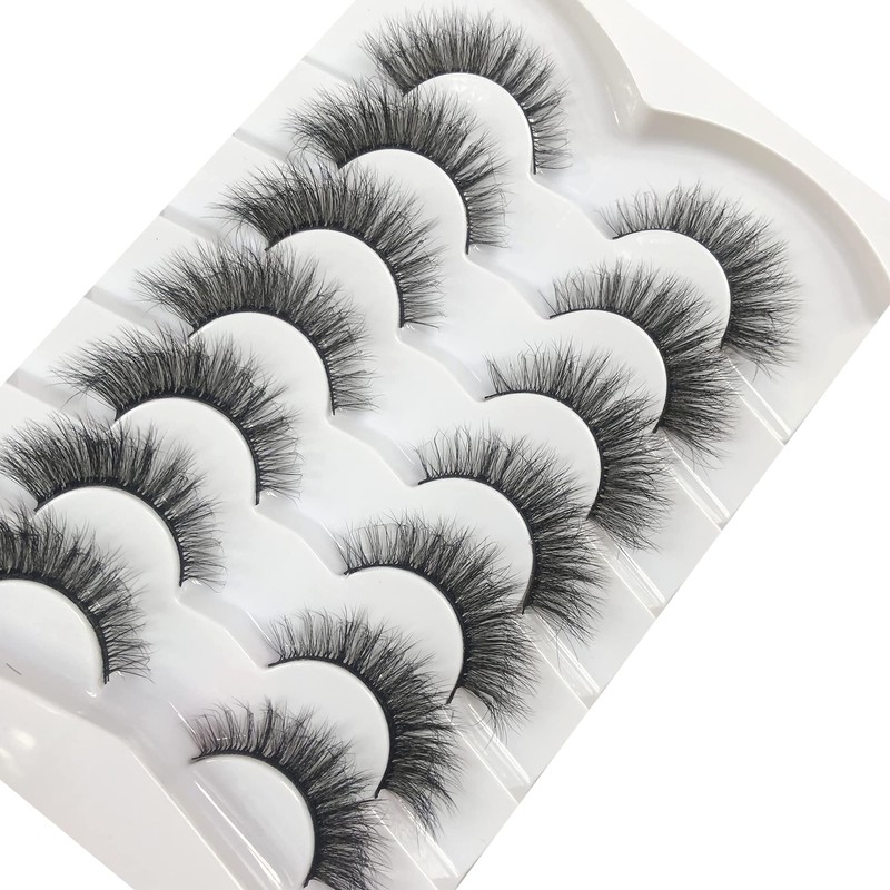 Pooplunch False Eyelashes Natural Cat Eye Look Wispy Volume Faux