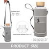 Ferexer 48 oz Sports Borosilicate Glass Water Bottle with Bamboo
