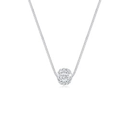 Elli Necklace Ladies Ball Pendant with Crystals in 925 Sterling Silver