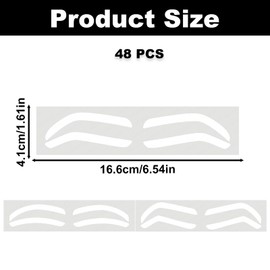 48 Pairs Airbrush Eyebrow Stickers, Eye Brow Stencils Tapes, Disposable Eyebrow Tattoo Auxiliary Stickers, 3 Shapes Airbrush Brow Mapping Guide Tape for Eyebrow Tinting Brow Border Shaping Makeup