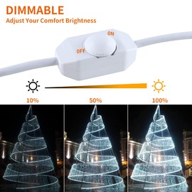 ISUERFY 12M/40ft Dimmable LED Rope Light, Cuttable Waterproof Indoor Outdoor Clear Tube Light Rope, 432 Warm White LEDs 110V 6000K Flexible Soft Connectable for Patio Balcony Garden House Decor