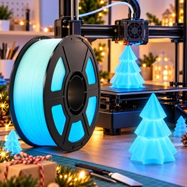 Glow in the Dark PLA Filament for FDM 3D Printing – 1.75mm Luminous Blue, 200g Spool for Decorative Prints & Gifts