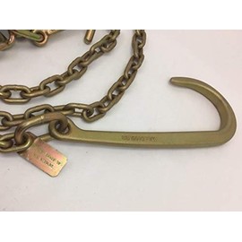 AutoHauler Supply Two (2) 10' Tow Chain w/ 15" J Hook and Grab Hook, RT Hooks and Mini J Hook 4700lbs WLL 5/16" Grade 70
