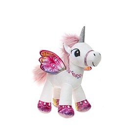 BARRADO Plush Winged Unicorn Standing (White/Pink, 34 cm)