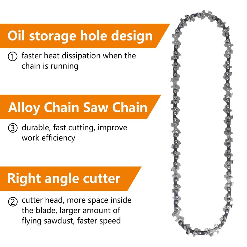 4 Pack Chainsaw Chain for 8 Inch Bar, 48 Drive