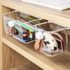 Umbrotiger Clear Pull-Out Drawer Organizer - No-Drill Hidden Storage Tray