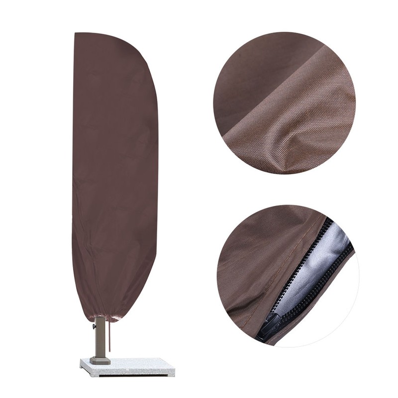 Waterproof Garden Umbrella Cover Protector Outdoor Patio Rain Covers 265*40CM(Coffee)