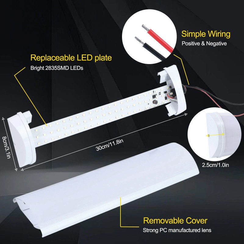 Xukey 12V Interior LED Light LED Strip White Light Switch