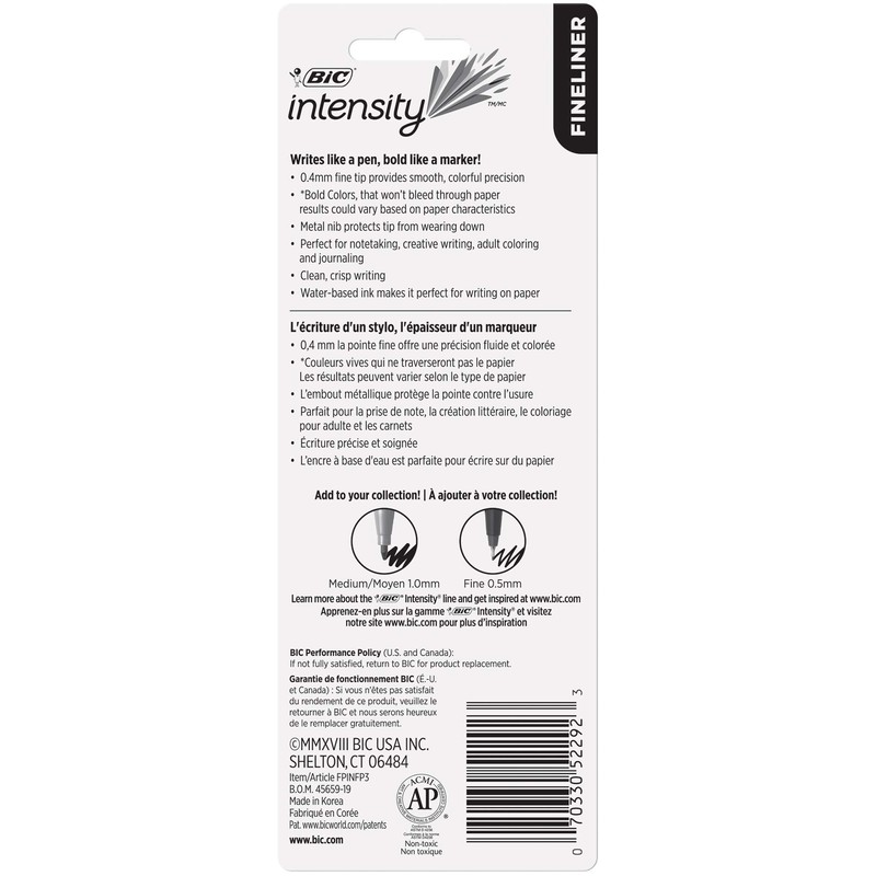 Bic Intensity Fineliner Marker Pen Sets