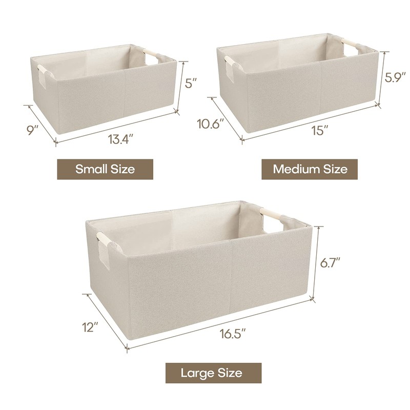 ANMINY 4PCS Storage Baskets for Organizing Collapsible Fabric Storage Bins