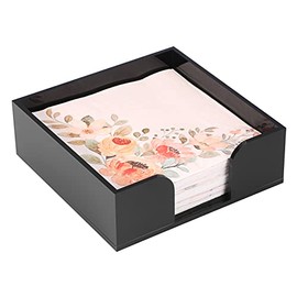Sumnacon - Portaservilletas cuadrado de acrílico – Elegantes portaservilletas negros para almuerzo para mesa de comedor, encimera de cocina, canasta portaservilletas decorativa para picnic, boda
