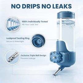 Botella de agua de conejito de indias de 24 onzas, sin goteo, dispensador de agua de conejo con filtro, botella de agua de gran capacidad para animales pequeños, para jaula, respetuoso con