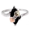 Slim-Profile Marquise Onyx Bypass Ring, Sterling Silver, 12k Green and