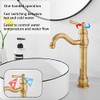 360° Swivel Antique Brass Bathroom Vessel Sink Faucet Single Handle