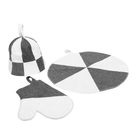 DECHOUS Thickened Felt Sauna Hat with Absorbent Gloves and Mat Heat Insulating Breathable Cap for Men and Women Protective Accessory for Spa and Home Use