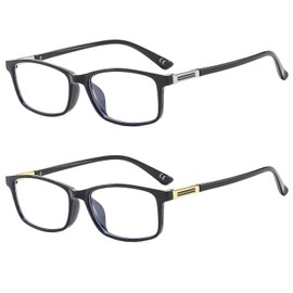 Suertree Reading Glasses for Men Women, Blue Light Blocking Readers, Narrow Frames Lightweight Eyeglasses 1.0X