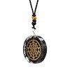 Amazing Gemstone Shungite Round Orgonite Pendant Necklace for Protection -