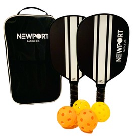 Pickleball Paddles, Newport Paddle Co, USAPA Approved, Pickleball, Lightweight Fiberglass, Pickleball Paddles Set of 2, 2 Paddles, 4 Balls, Carrying Case, Pickleball Set, ​Pickleball Paddle