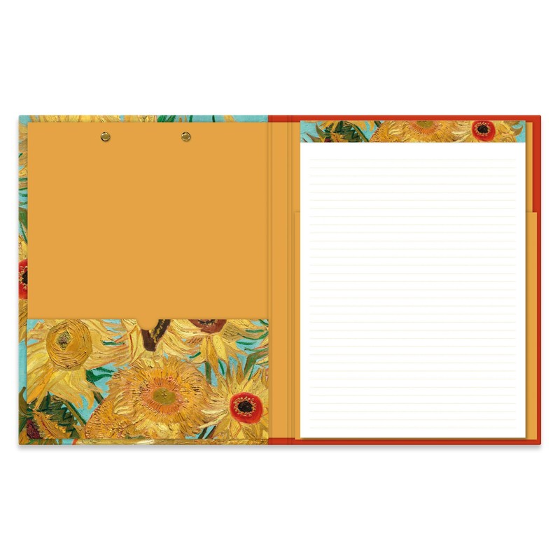 Robert Frederick Clipboard Folder With Notepad – Van Gogh Sunflowers