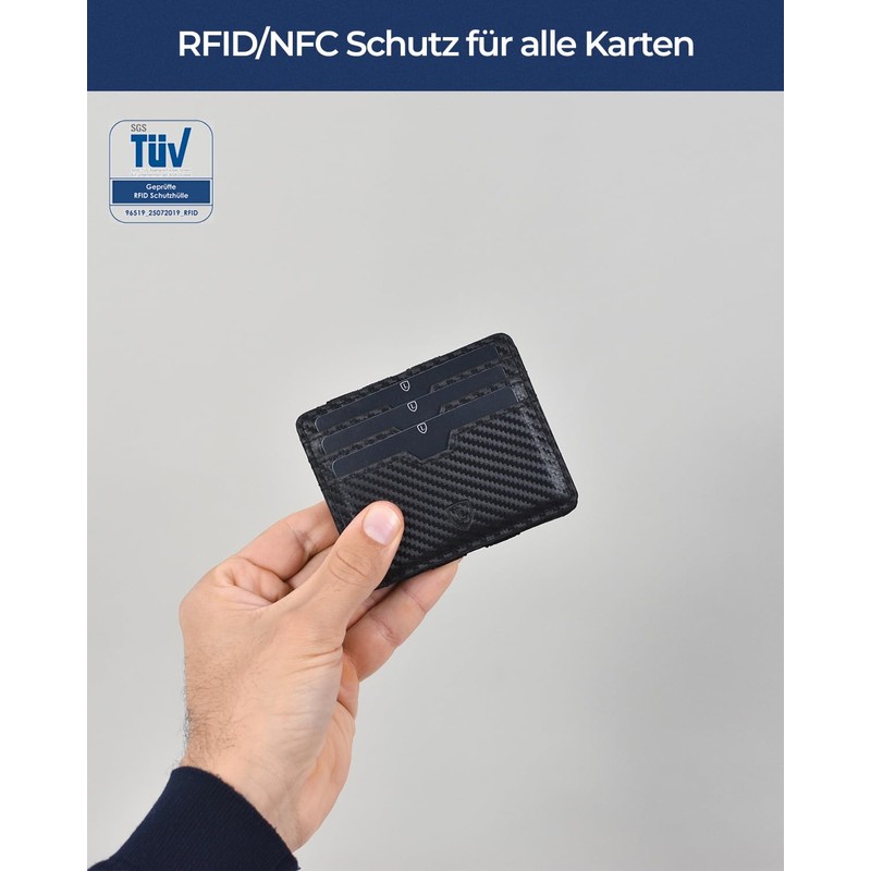 Lederhand Magic Wallet 2, carbon, Modern