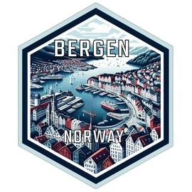Bergen Norway Travel Destination Souvenir Vinyl Decal Sticker 4-Inch
