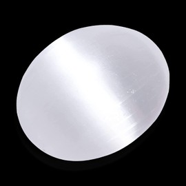 Himalayan Glow Selenite Palm Stone, Healing & Calming Effects, High Energy Home Décor, White