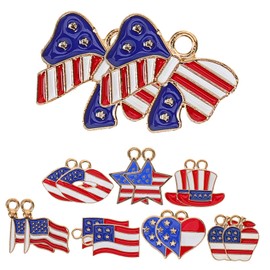 OSALADI 16Pcs Independence Day Jewelry Making Charms American Flag Pendant for Bracelets Earrings Keychains Durable DIY Charms for Patriotic Celebrations