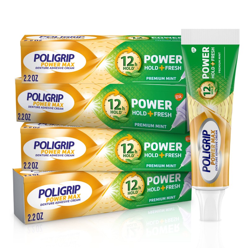 Super Poli-Grip Power Max Power Hold + Fresh Denture Cream,