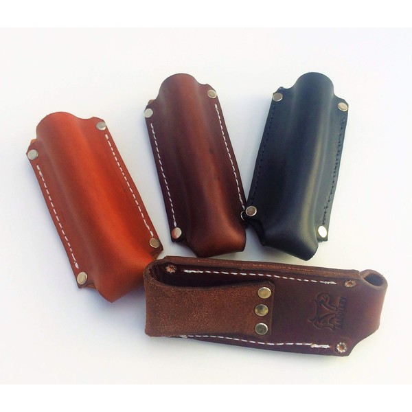 AP Saddlery Leather Flashlight Holster for Terralux, Maglite Mini, Streamlight and Many Other AA Battery Flashlights (Dark Brown, Basketweave)