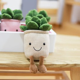OUKEYI Plant Plush Toys Succulents Decoration Plant Plush Toy Soft Plant Plush Cushion Succulents Plant Throw Pillow Gift for Kids Boys Girls 24cm