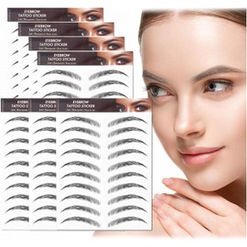 77 Pairs 4D Hair-Like Eyebrow Tattoo Stickers Waterproof Natural Fake Stickers, Long Lasting Eyebrow Grooming Shaping Perfect for Women and Girls (A-09 Black)