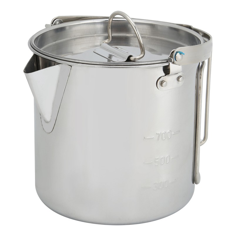 1.2L Outdoor Portable Camping Hiking Stainless Steel Hanging Water Pot