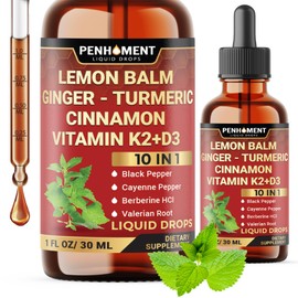 PENHOMENT 10in1 Lemon Balm Tincture - for Digestion & Relaxation 3100mg - 60 Day Supply (Better Absorbed Than Capsules, Great for Lemon Balm Tea)