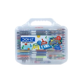 Doms Art Apps Nxt Kit With Plastic Carry Case | Perfect Value Pack | Kit For School Essentials | Gifting Range For Kids | Combination of 9 Stationery Items