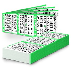 Bingo Paper Sheets – 3 Faces, 12" x 4" – Pack of 500 Disposable Bingo Cards – Recyclable Dauber Paper for Seniors, Adults & Community Events (Lime)