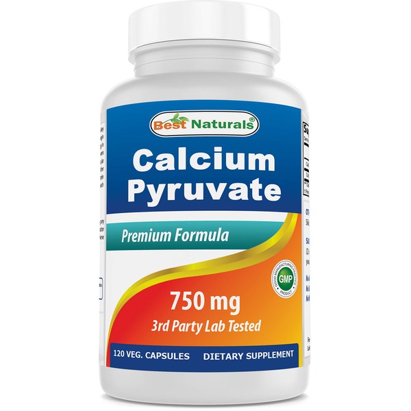 Calcium Pyruvate 750 mg 120 Capsules by Best Naturals (Pack of 3)