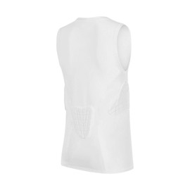 TUOYR Youth Padded Compression Shirt Kids Boys Pad Sleeveless Vest Protective Shirts Rib Chest Protector for Football Baseball Basketball（4-pad） (Padded Vest, YM)