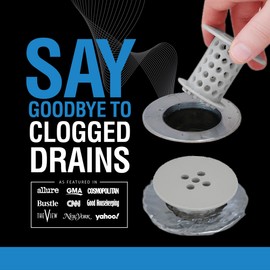 TubShroom the Revolutionary Tub Drain Protector Hair Catcher/Strainer/Snare, Gray (TSGRA454)