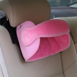 HALOVIE Child Seat Neck Pillow, Nap Support Headrest, Car Travel Cervical Pillow, Sleeping Cushion, Child Seat Neck Pad for Bicycle, Adjustable for Adults and Children, Impact Head Protection, Pink