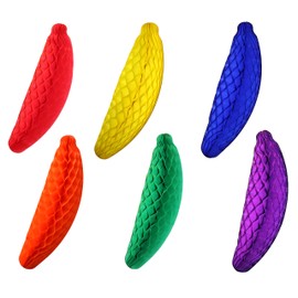 6-piece Rainbow Themed 15 Inch Honeycomb Tissue Paper Banana Party Decorations (Red, Orange, Yellow, Green, Blue, Purple)