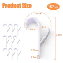 OWLMATE Pack of 10 Towel Rail for Radiators, Bathroom Radiators, Towel Rail Hooks for Towel Radiators for All Standard Radiators, White