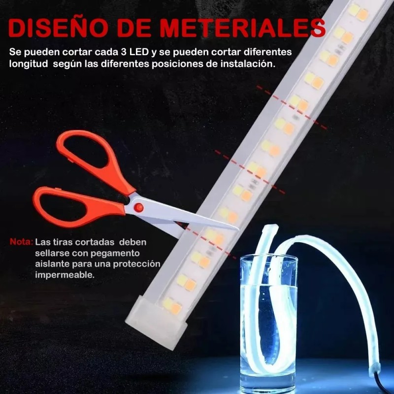 PUNKZZ 60cm Par Tira Led Drl Flexible Direccional Secuencial Auto