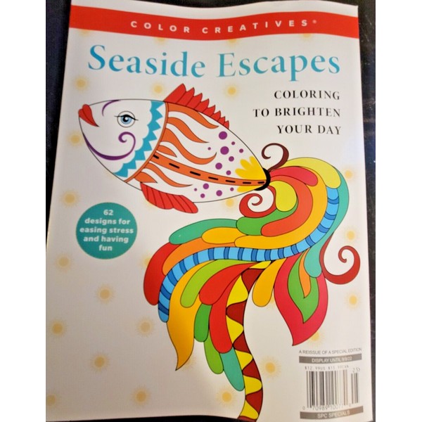 SEASUDE ESCAPES Adult Coloring Book With 62 Prints Ready To