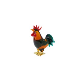 CGB Giftware Glass Cockerel Ornament | Red Green Brown | Gift Boxed | Collectable | Decorative | Home Accessory | Gift | Glass Animals GB06040