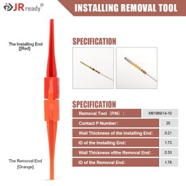 JRready M81969 14 10 20 Solid Barrel Installing Removal Tool for Servicing Electrical connectors in Electrical Wiring Interconnect Systems (25pcs)