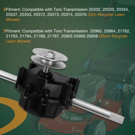 HQPASFY Mower Transmission Compatible with Toro 22 Inch Recycling Walk Behind Mower, Fits Model 20332, 20376, 20960, etc, Replaces 121-9178, 115-4652 Transmission Axle Assembly