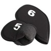 10Pcs Neoprene Black Golf Head Covers for Iron with White