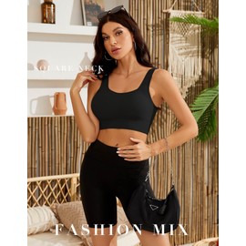 SIMIYA Seamless Crop Bra Top Sports Bra Women Comfort Bra with Removable Pads - Perfect for Everyday Wear(02style-Black+White+Grey,3XL)