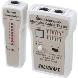 VOLTCRAFT CT-2 Cable tester RJ-11 Verifier Cable BNC and RJ-45