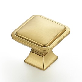 Ravinte 10 Pack Solid Single Hole Square Foot Cabinet Arch Knobs Kitchen Gold Knobs Drawer Pulls Kitchen Cabinet Hardware Pulls for Cupboard Handles